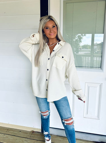 Harvest Ridge Mineral Washed Corduroy Shacket Top