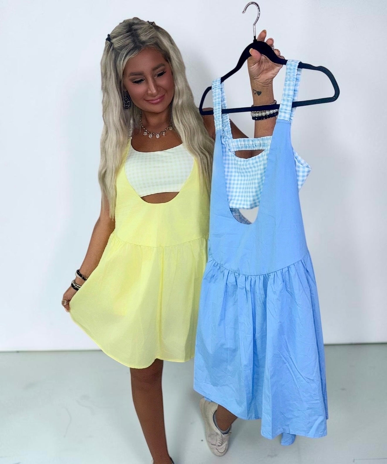 Gingham Patch Play Mini Dress