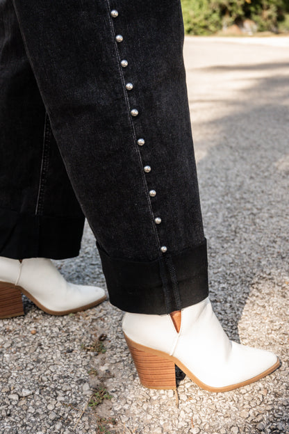 Reese Rebel Studded Black Denim Jeans