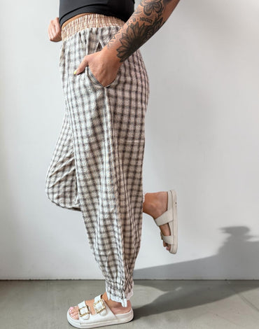 Cozy Checkmate Balloon Pants