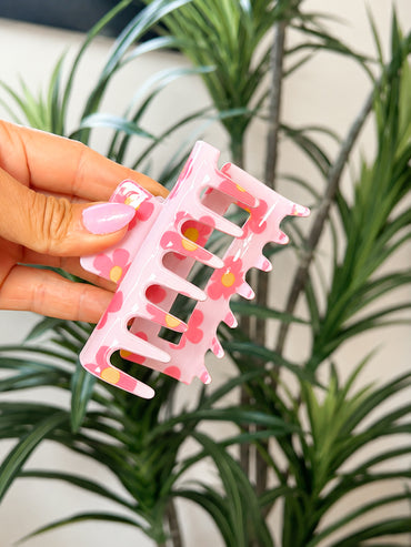 Dainty Flower Print Claw Clip