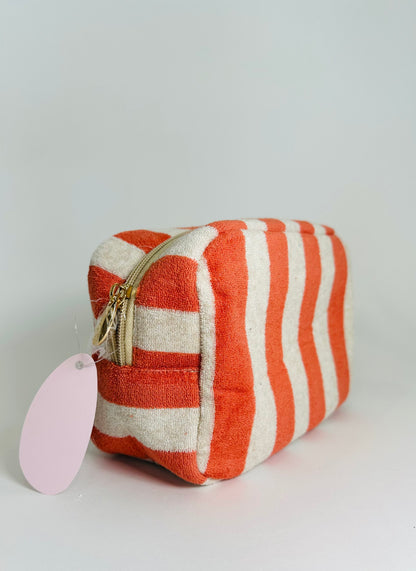 Striped Cosmetic Pouch Travel Bag