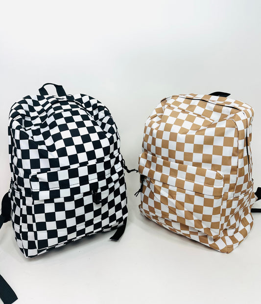 Keeping With The Trend Checkered Print Backpack