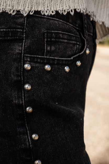 Reese Rebel Studded Black Denim Jeans