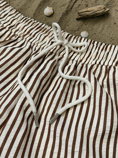 Resort Time Stripe Linen Shorts