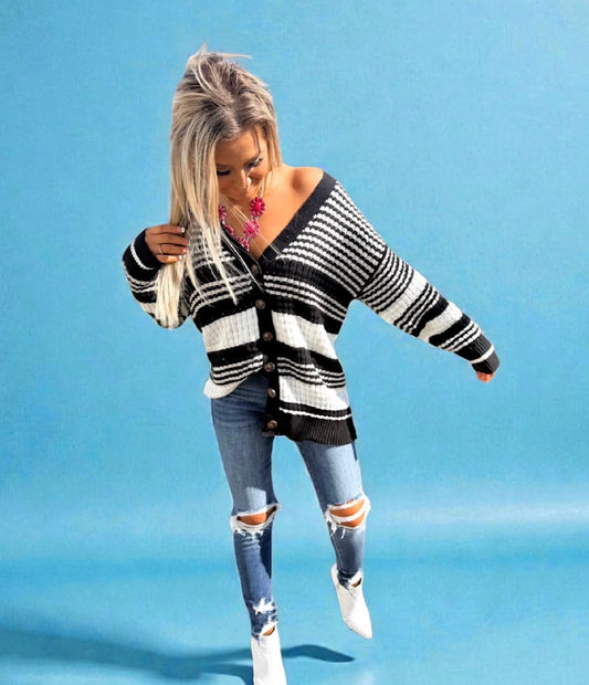 Onyx Eclipse Textured Knit Cardigan