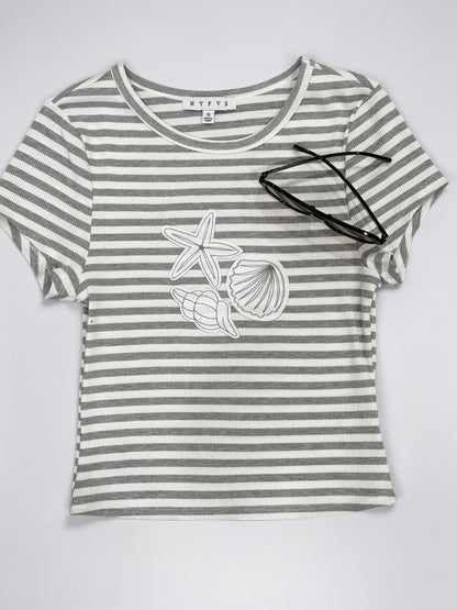 Shells And Stripes Fitted Top