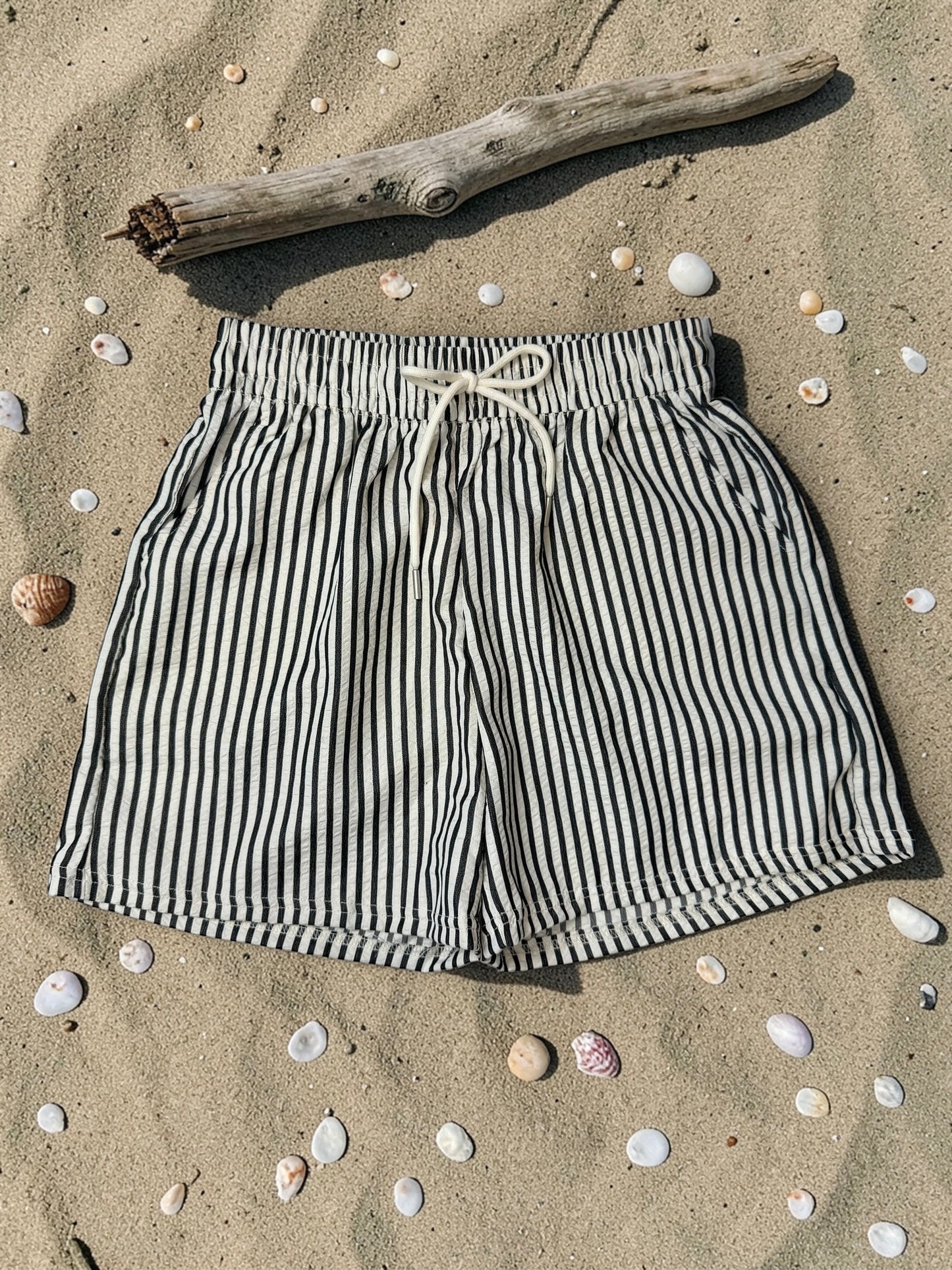 Resort Time Stripe Linen Shorts