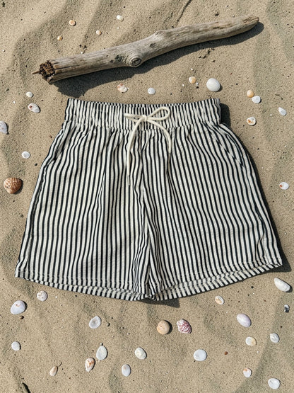 Resort Time Stripe Linen Shorts