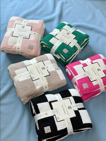Checkered Luxe Throw Blanket