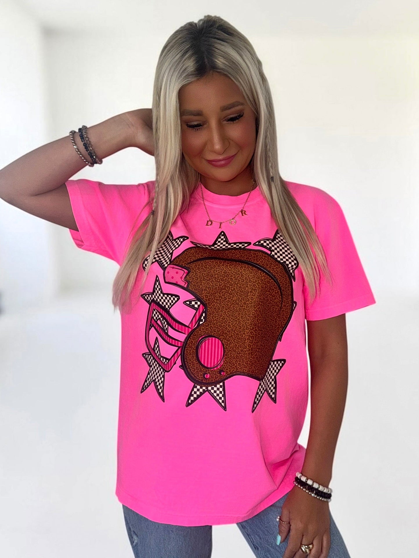 Check Me Out Stars & Helmet Graphic T-shirt