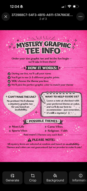 LIVE Mystery Pick & Press Graphic TANK TOP