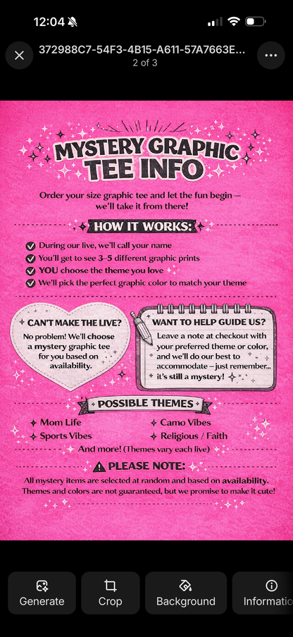 LIVE Mystery Pick & Press Graphic TANK TOP