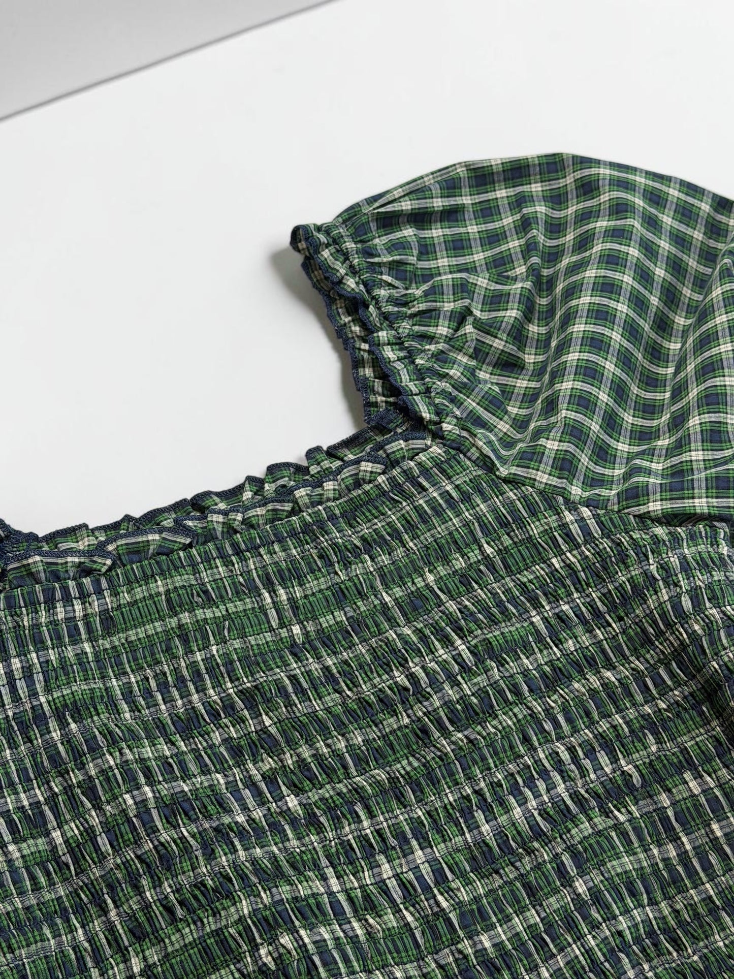 Maison Plaid Square-neck Dress