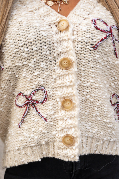 Pretty Ribbon Popcorn Cardigan