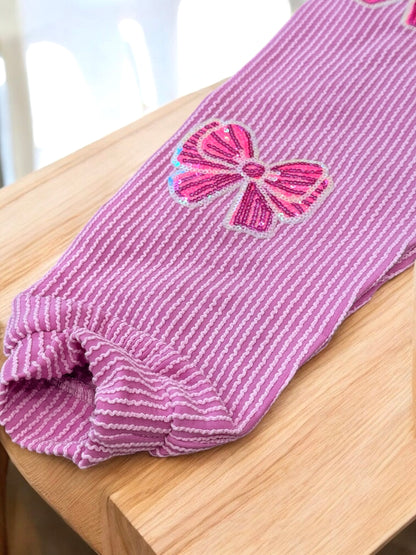 Bows In Bloom Ribbed Lounge Set