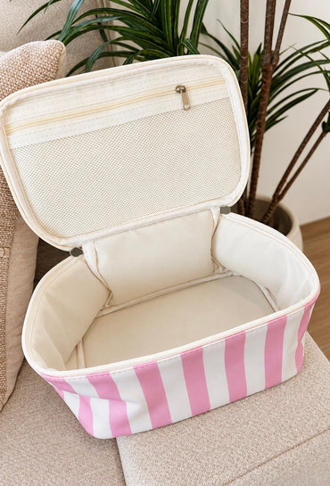 Charmed In Stripes Makeup Bag