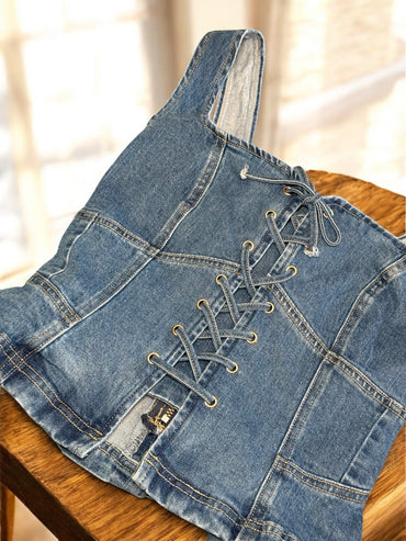 Rodeo Ridge Denim Corset Top