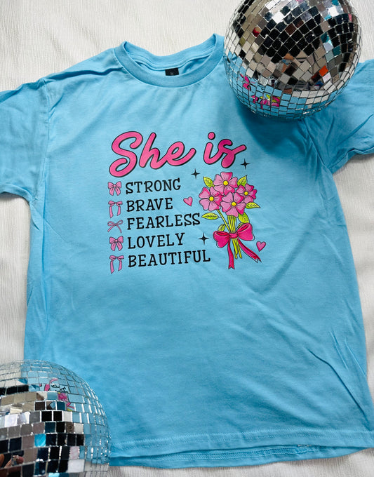 She is Graphic Tee Size Youth Medium