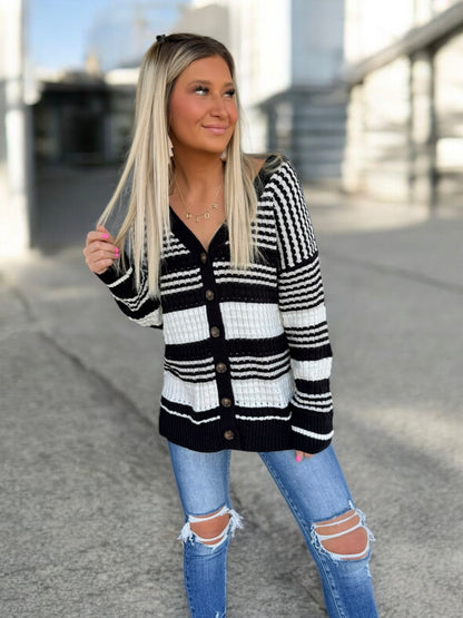Onyx Eclipse Textured Knit Cardigan