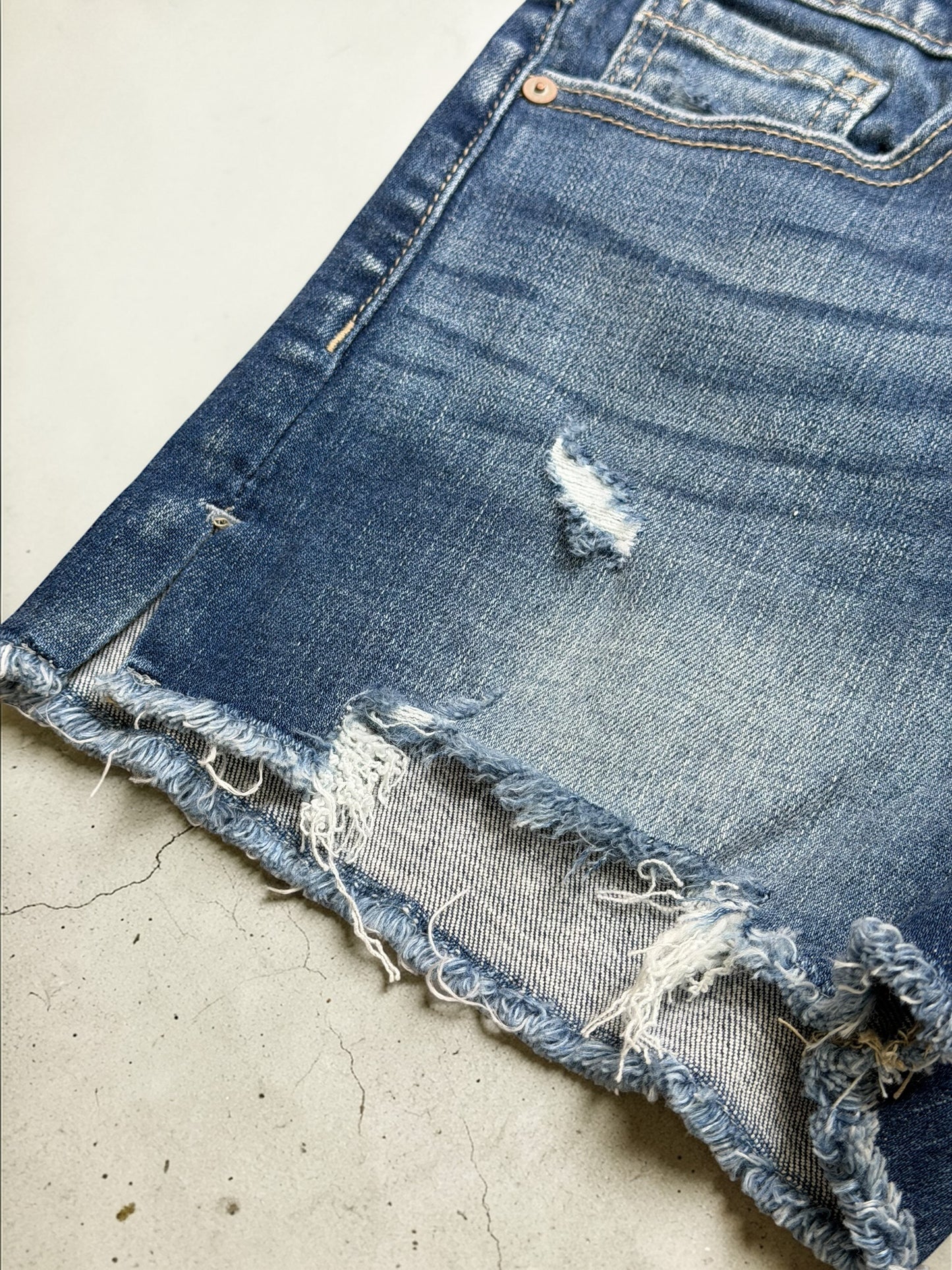 Ellie Mae Frayed Hem Denim Shorts