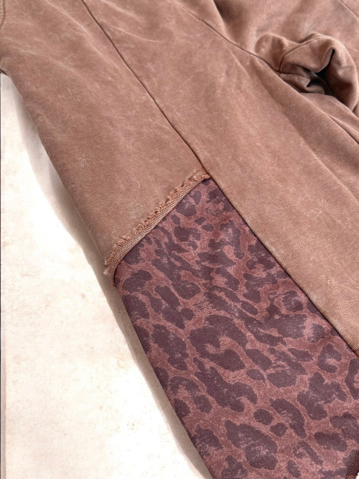 Wild Mocha Leopard Patchwork Pants