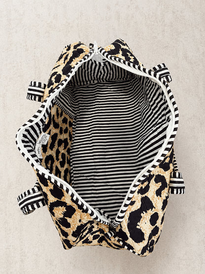 Leopard Quilted Duffle Bag