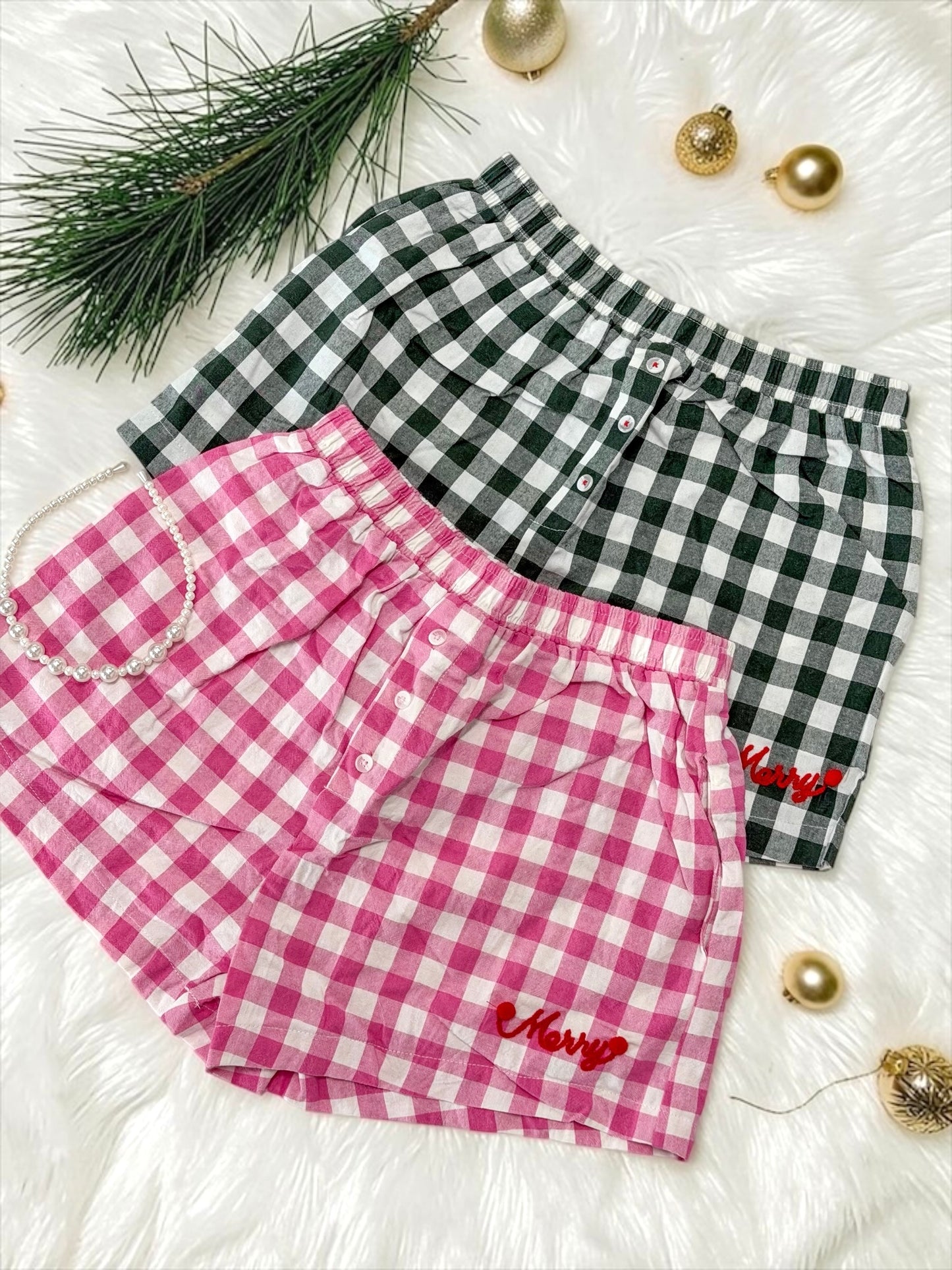 Cute Chic Pom Pom Christmas Boxer Shorts
