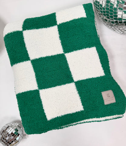 Straight Chillin Checkered Throw Blanket