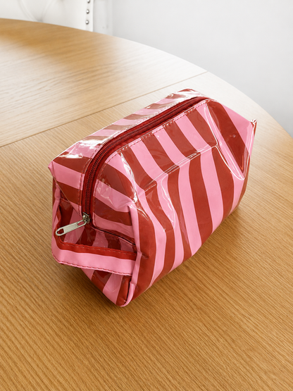 Shiny Stripes Cosmetic Travel Bag