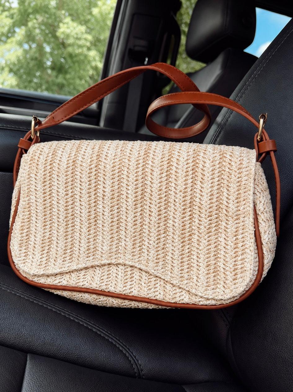 Ivory Woven Shoulder Bag