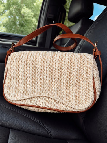 Ivory Woven Shoulder Bag