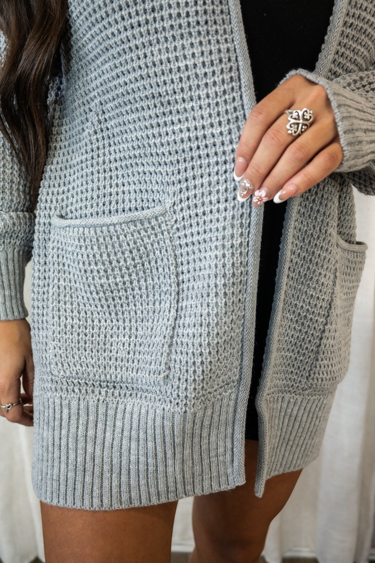Waffle Haven Open Cardigan
