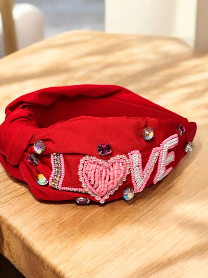 Love On The Line Beaded Headband