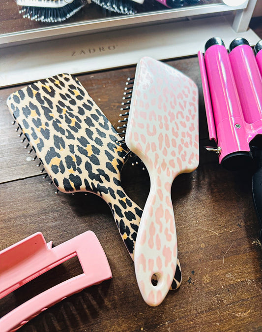 Trendy Cheetah Paddle Hair Brush