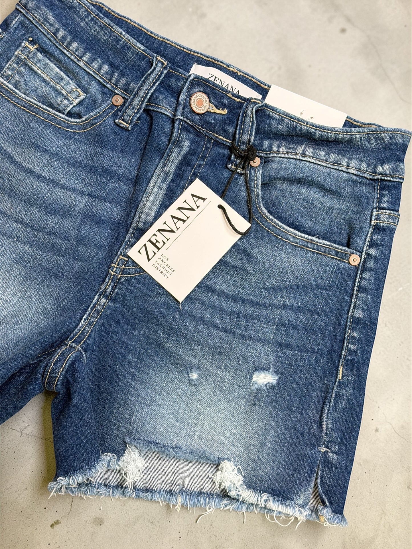 Ellie Mae Frayed Hem Denim Shorts