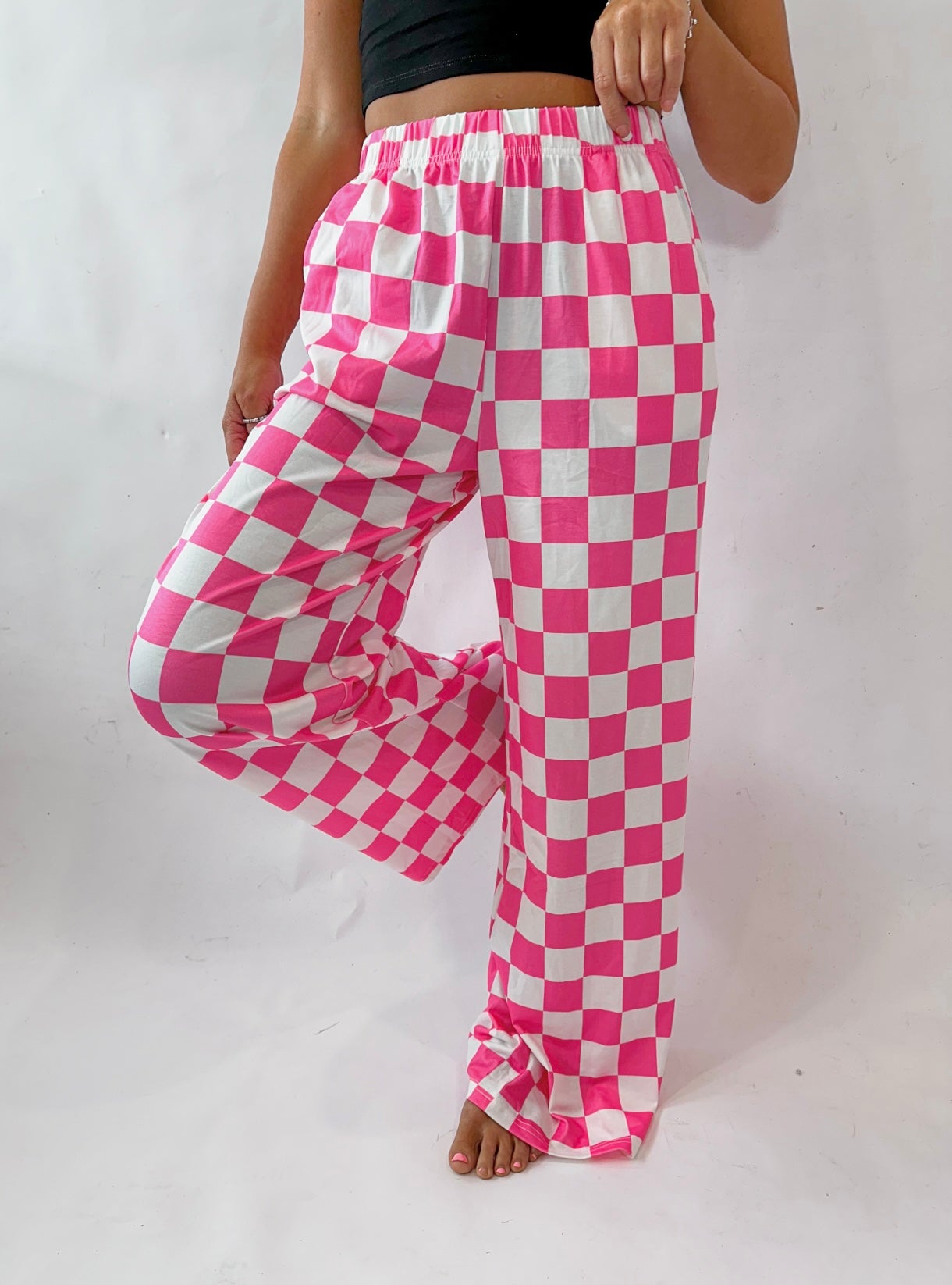Smoke Show Checkered Print Pants