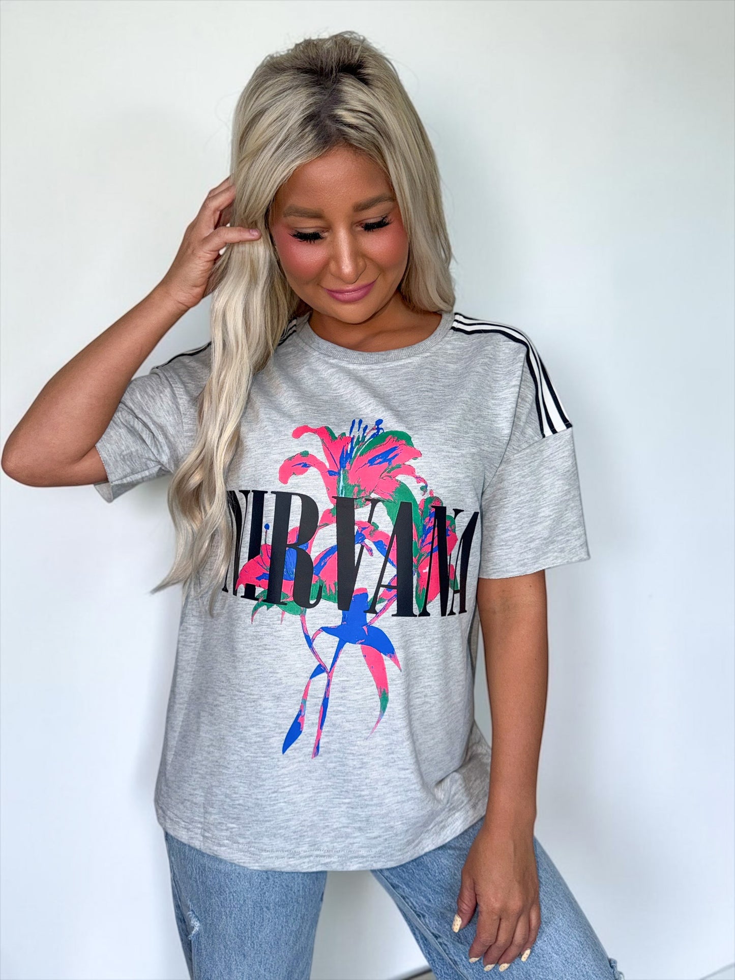 Raw Patch Oversized Tee Top