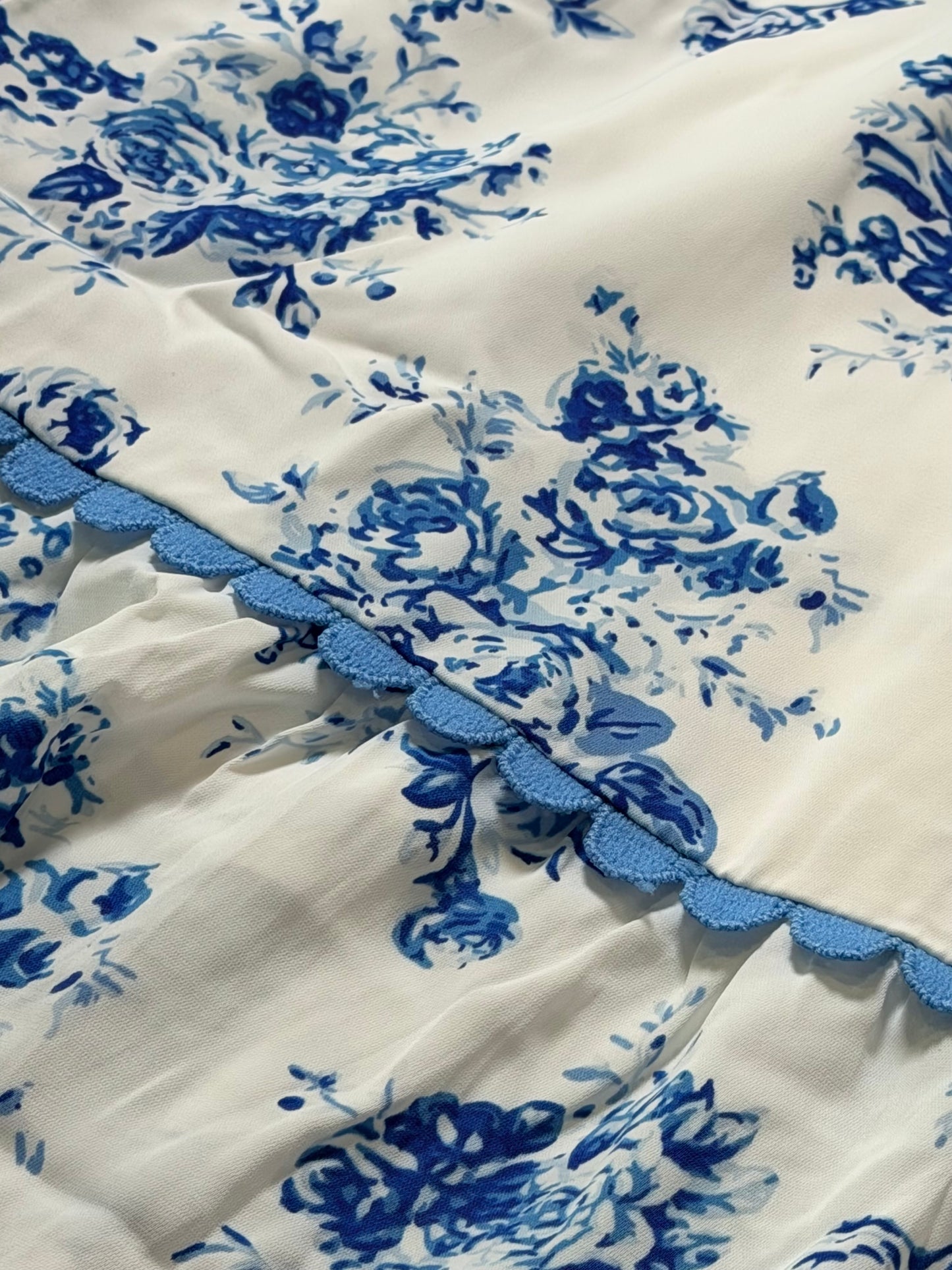 Blue Petal Shirred Maxi Dress