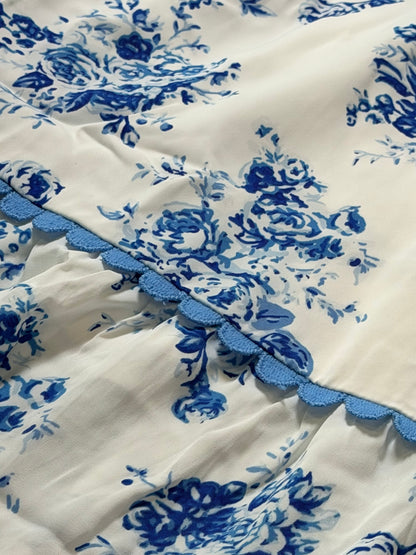 Blue Petal Shirred Maxi Dress