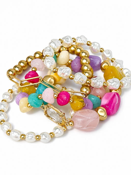 Gumdrop Beaded Bracelet Set