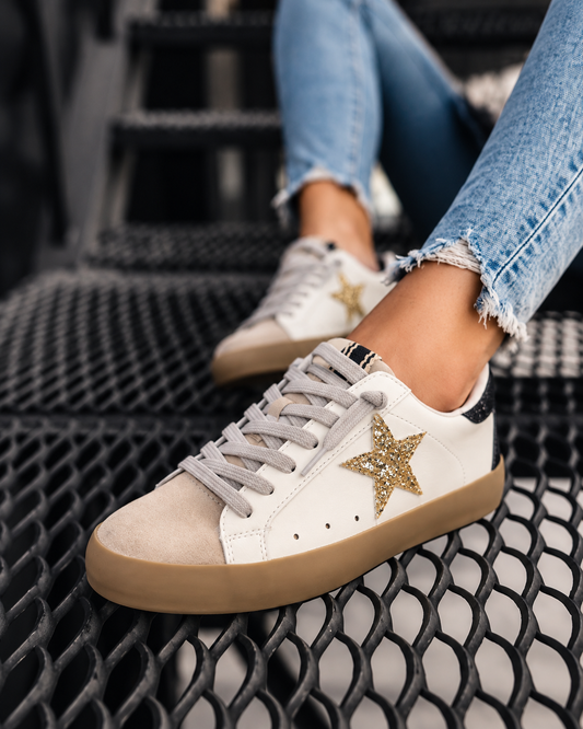Pamela Gold Star Sneaker Shoes