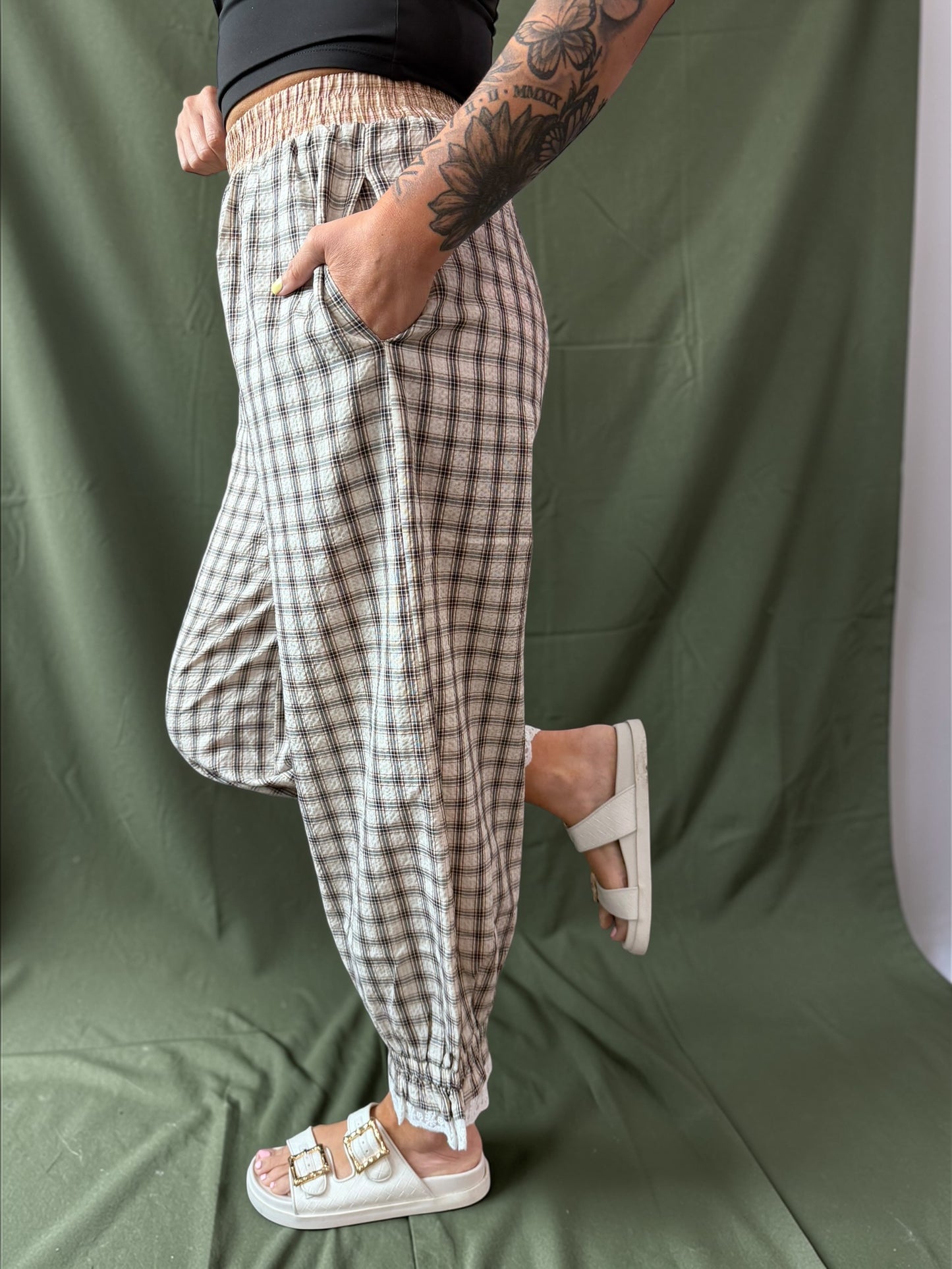 Cozy Checkmate Balloon Pants