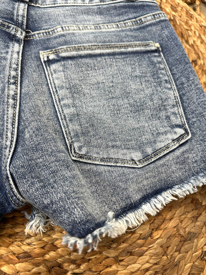 Double Down Dark Wash Denim Shorts