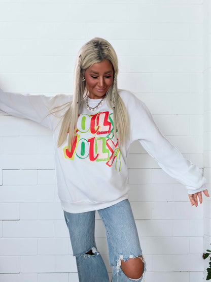 Scrap Book Jolly Jingle Time Graphic Crewneck Top