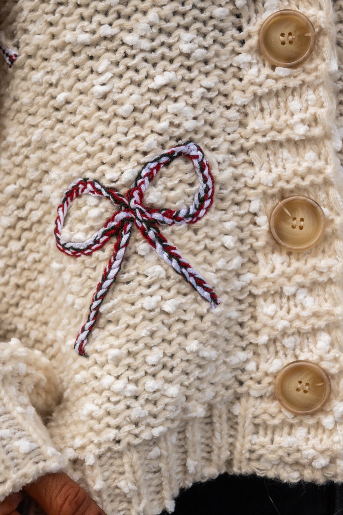 Pretty Ribbon Popcorn Cardigan