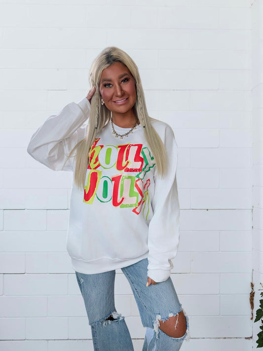 Scrap Book Jolly Jingle Time Graphic Crewneck Top