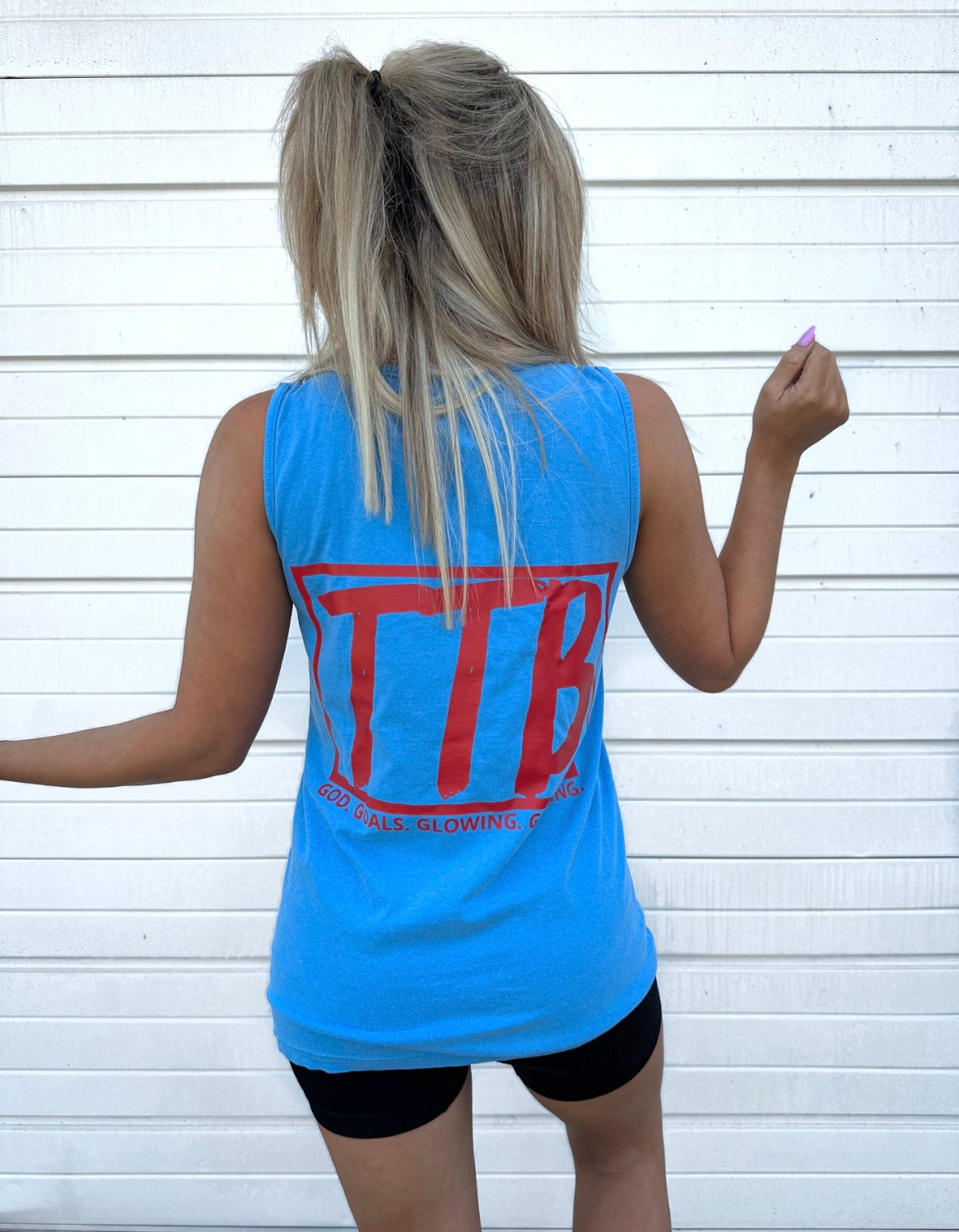 Blue + red LOGO summer Time Tank Top