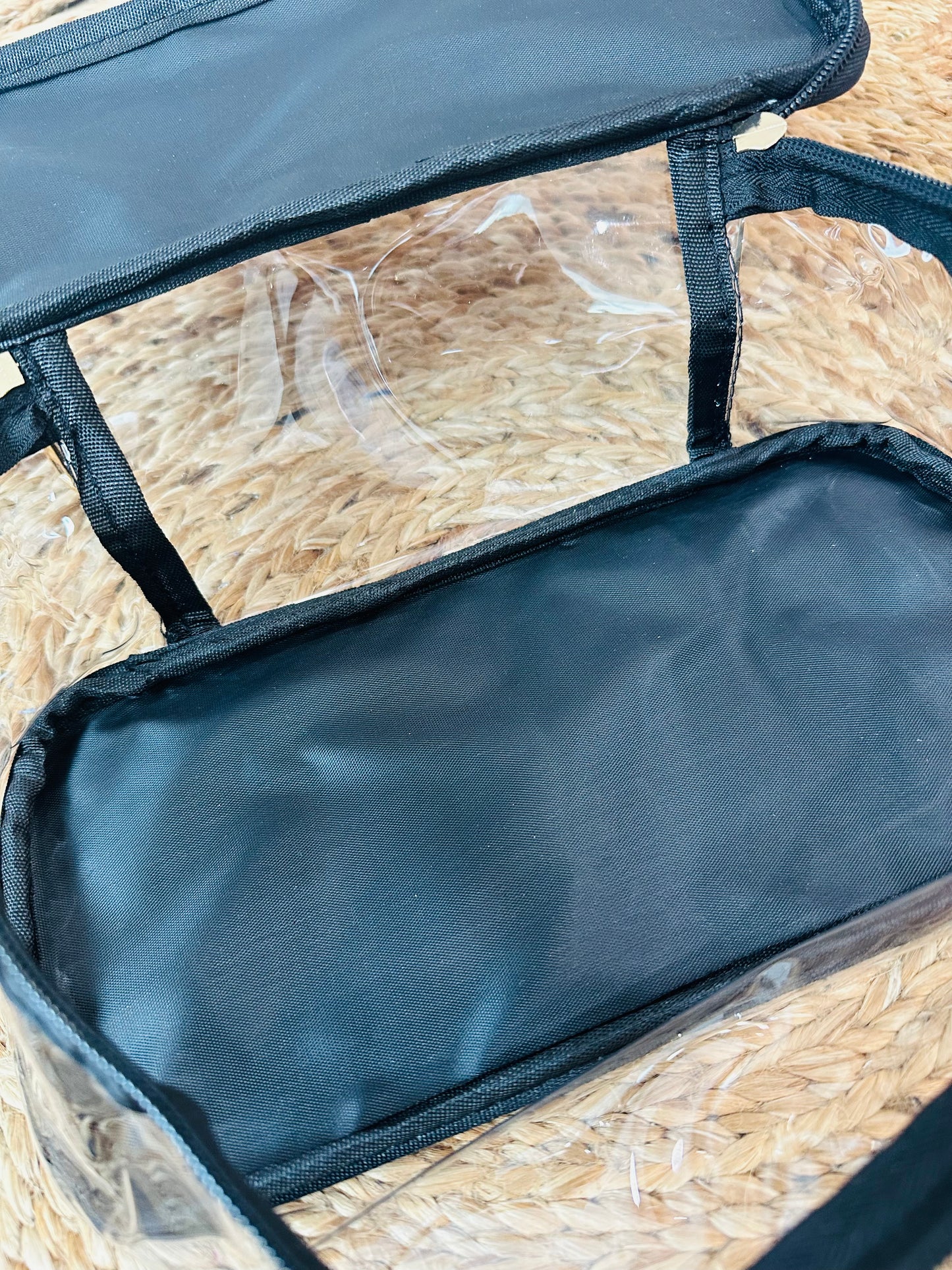 Black Glam Clear Cosmetic Make up Bag
