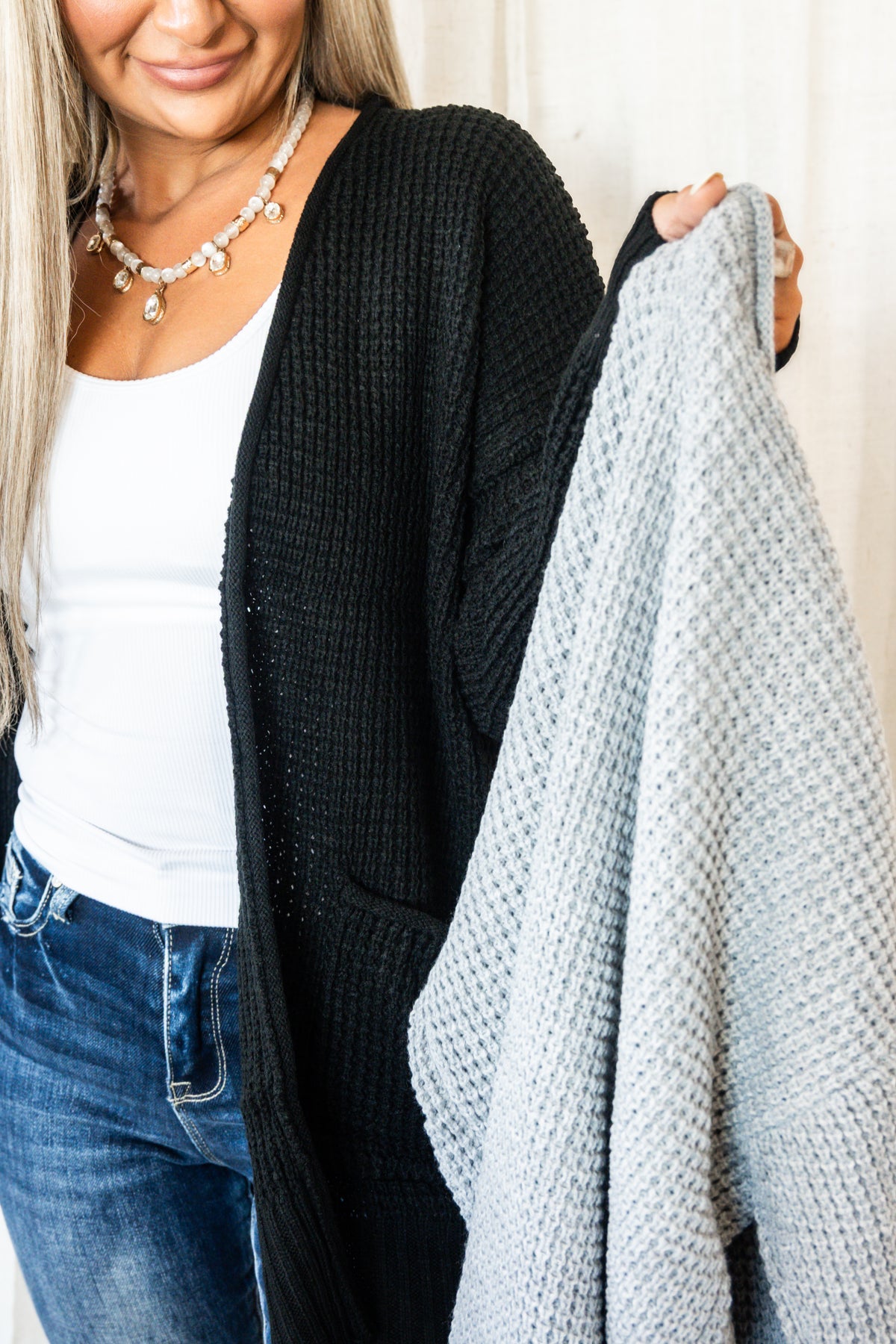 Waffle Haven Open Cardigan